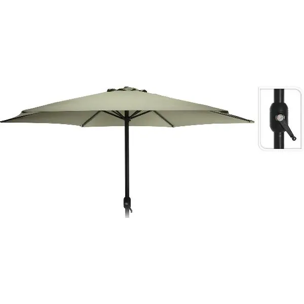 Aanbieding | Parasol dia 3m groen draaimeganisme 48mm