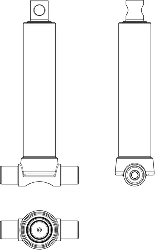 TELESCOOPCILINDER 2 TRAPS 3,5 TON SLAG 595 MET PENGAT (ONDERAANSLUITING) | Scherpe prijs
