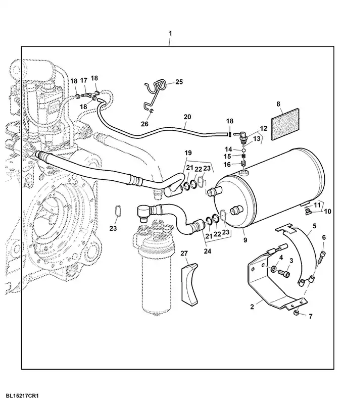 Voorraad bijna op - John Deere BL15217 HYDRAULIC RESERVOIR